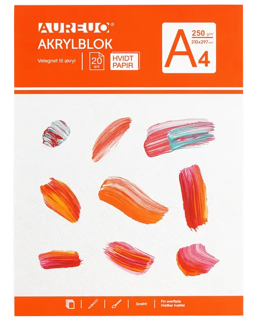 Akrylblok A4 - hvid
