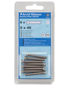 Arvid Nilsson Maskinskrue A4 LH M5 x 40 mm 8-pak