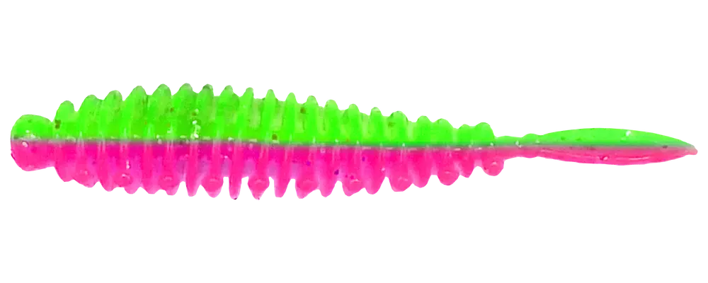 Flexibait Fat Worm Pink Green 5-pak - tutti frutti
