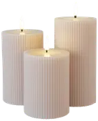 LED-lys rillet 3-pak - beige