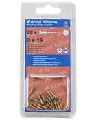 Arvid Nilsson Træskrue messing 3 x 16 mm 20-pak