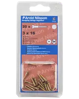 TRÄSKRUV MÄSSING 3X16 20 ST