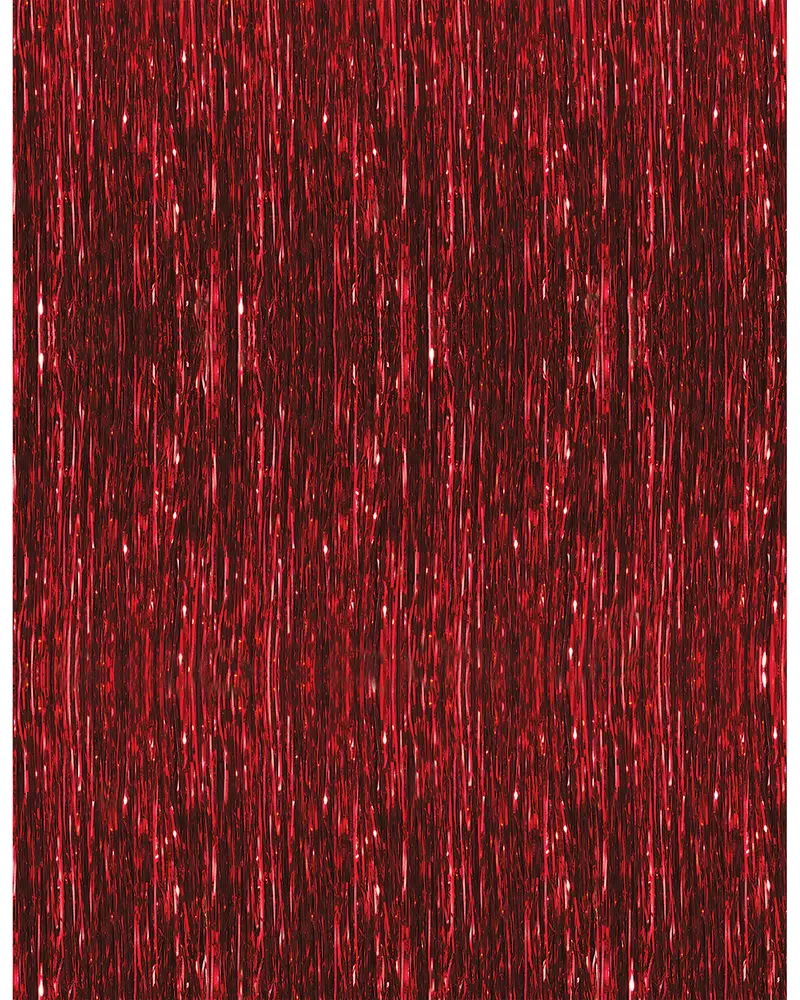Glitterdraperi 90 x 250 cm - röd