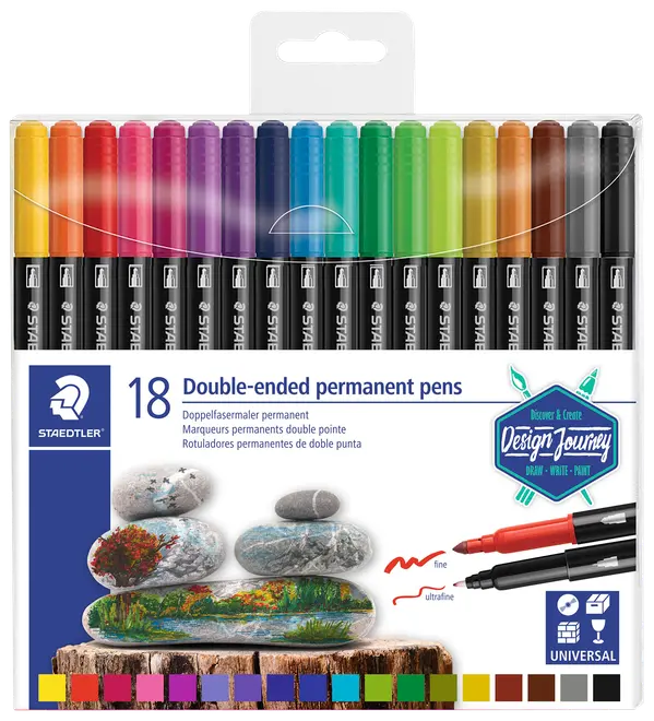 Staedtler permanent dubbel tusch 18st