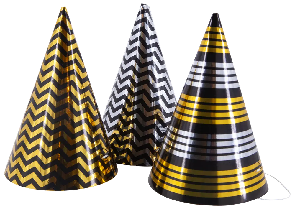 Nytårshatte fold-selv assorterede varianter