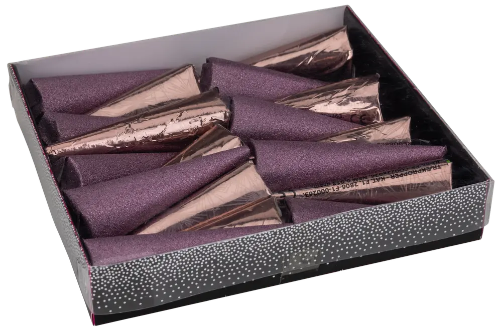 Trækpropper kegle 18 stk. metallisk