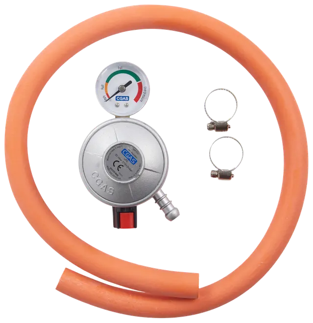 Regulator med slang och tryckmätare