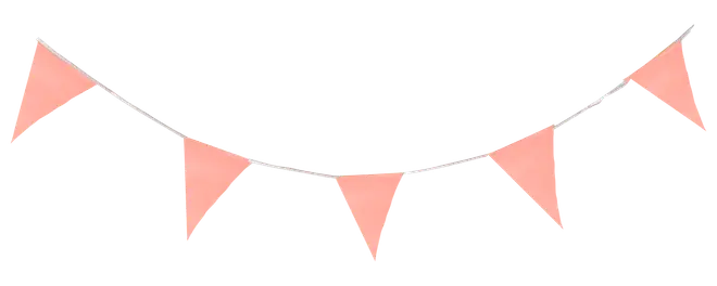 Guirlande med vimpler 4 m lyserød