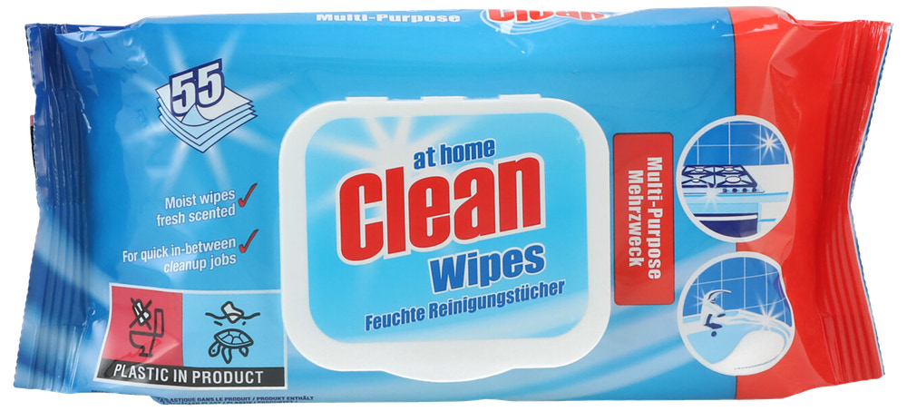 At Home Clean Rengöringsservetter 55-pack