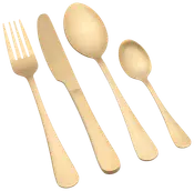 Bestiksæt 16 dele - mat guld