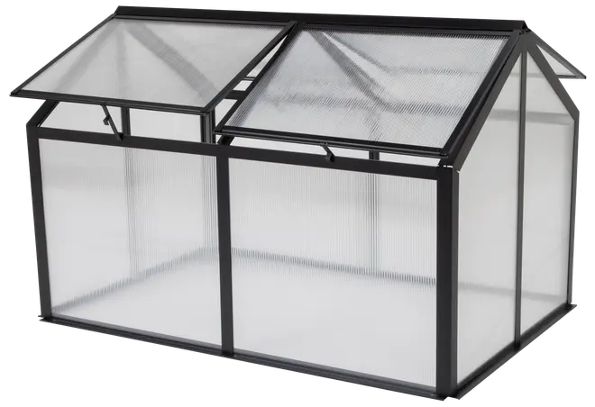 Minidrivhus 120 x 80 cm sort + polykarbonat