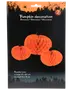 Sæt med 3 orange papirgræskar med bikagestruktur, inkluderer én stor (27x30 cm) og to små (16x19 cm), perfekte til Halloween eller efterårsdekoration.