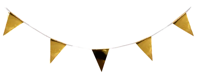 Guirlande med vimpler 4 m guld