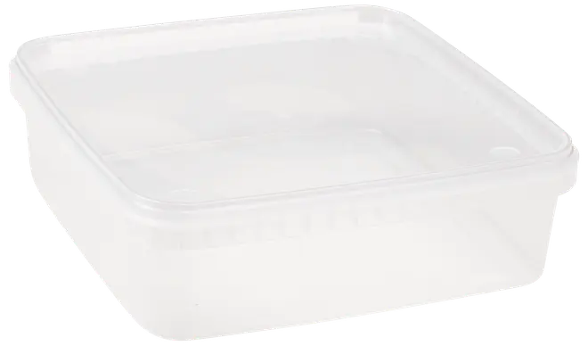 Plastbøtte med låg 1,5 l Firkantet