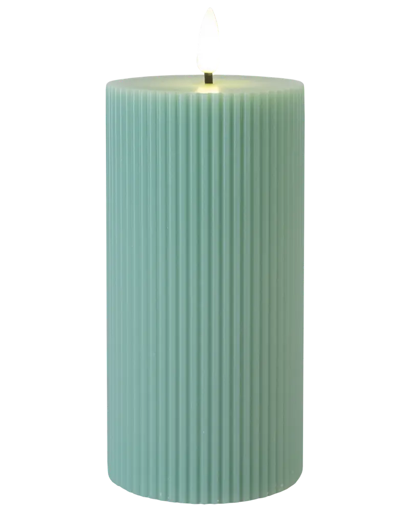LED-ljus räfflad grön - 3-pack