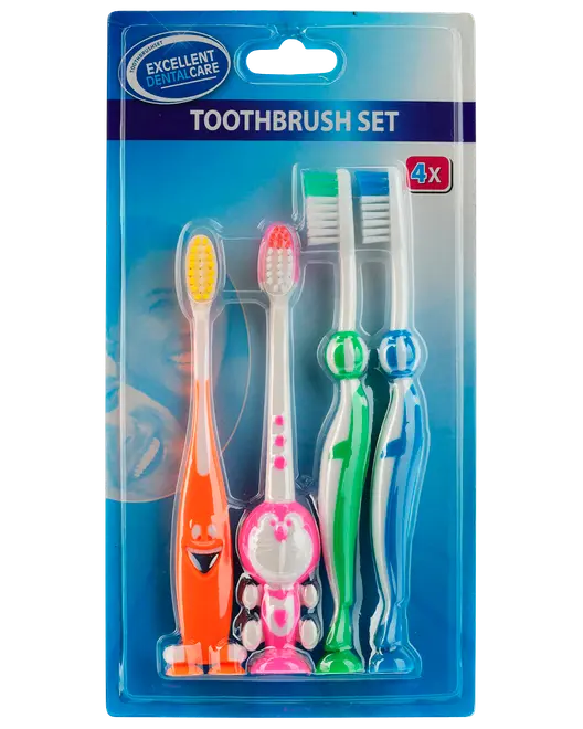 Børnetandbørste 4-pak
