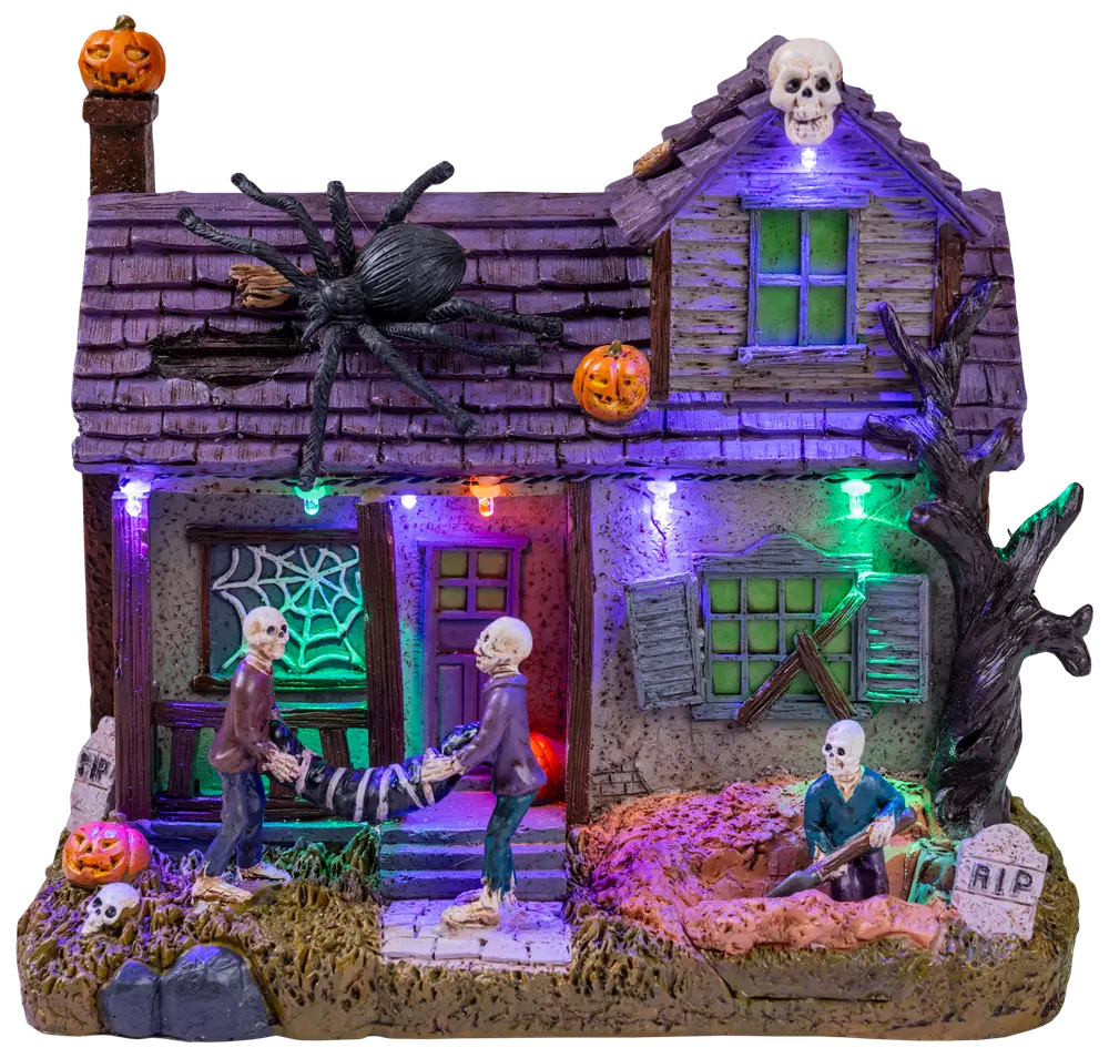 Halloween landskap - Hus med skelett