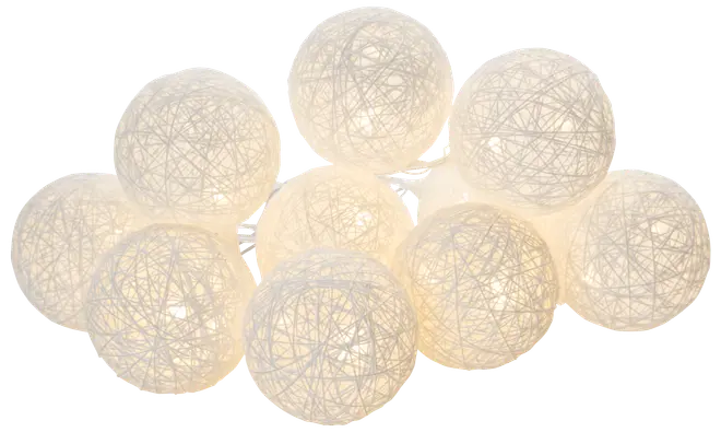 Ljusslinga Ø6 cm 10 st - vit