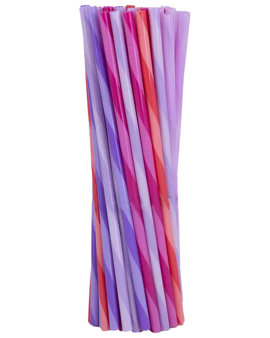 Sugerør 80-pak - Lilla og pink