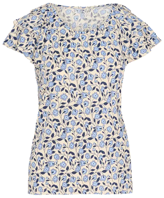 Top med print - Blå