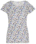 Top med print - Blå