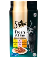 SHEBA Vådfoder 6 x 50 g - Kylling, laks og kalkun