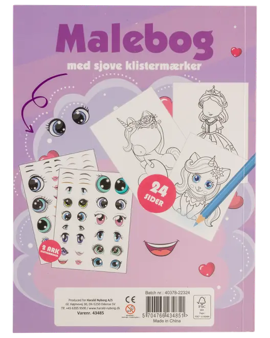 Malebog med klistermærker - assorteret