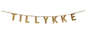Guirlande "TILLYKKE" guld glitter