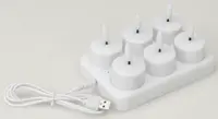 Värmeljus LED uppladdningsbara 6-pack