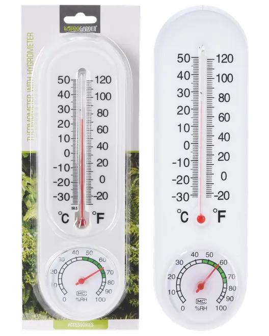 Termometer med hygrometer ude - hvid
