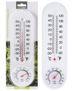 Termometer med hygrometer ude - hvid