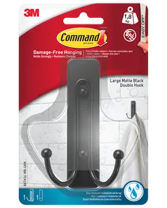 Command™ Dubbelkrok för våtrum – Matt Svart, Stor