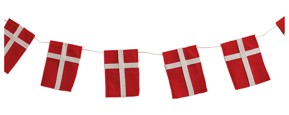 Guirlande med flag i filt - 3 meter
