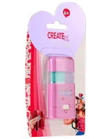 Create It! hårkridt til børn fra 6 år, pink plastbeholder med blå og lilla kridt, pakket i hjerteformet pap, nem at bruge til midlertidig hårfarvning.
