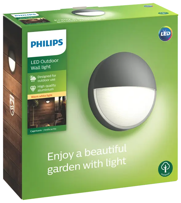 PHILIPS Væglampe Capricorn Ø21,4cm 6W - Grå