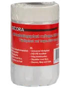 Rulle med universal afdækningsplast og tape, 550 mm x 25 m, HD-PE kvalitet, beskytter mod støv, maling og fugt under renovering eller malerarbejde.