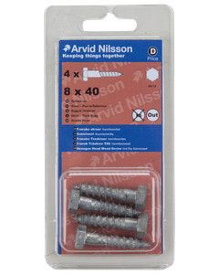 Arvid Nilsson Fransk skrue 8 x 40 mm 4-pak