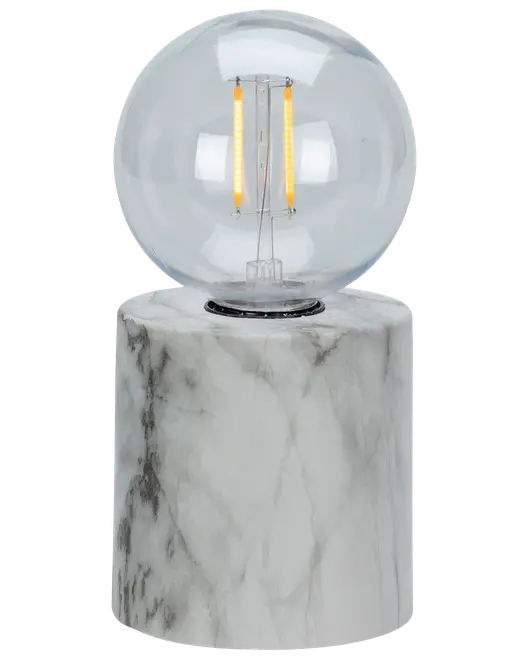 Bordlampe Marmor H. 15 cm - hvid