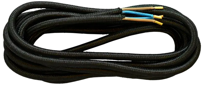 Stofledning 3 m - sort