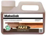 Plastdunk med FAXE vandbaseret møbellak, stærk beskyttelse til træmøbler. Har bærehåndtag, skruelåg og dansk produktinformation på etiketten foran.