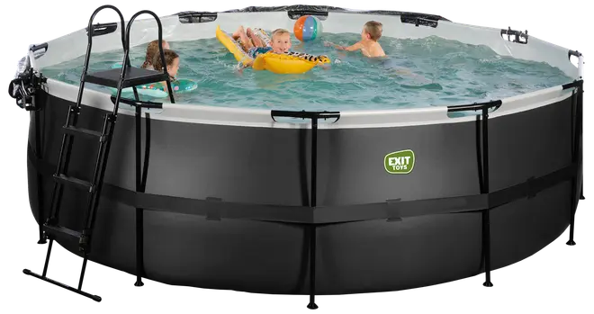 EXIT TOYS Pool Ø427x122cm med pumpe og skærm - Sort