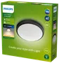 PHILIPS Loftlampe Doris Ø22cm 6W IP54 - sort