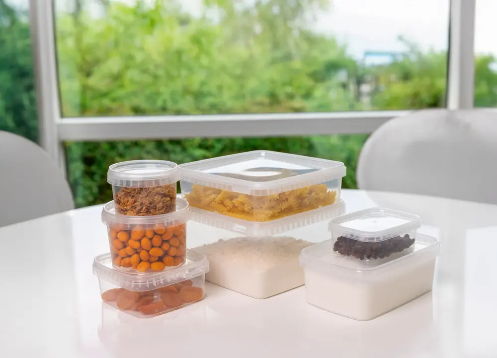 Plastlåda med lock 280 ml rund