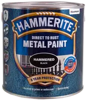 2,5L Hammerite metalmaling, sort hamret finish, direkte på rust, vandafvisende, antikorrosion, 8 års beskyttelse, ingen grunding nødvendig, hurtigtørrende.