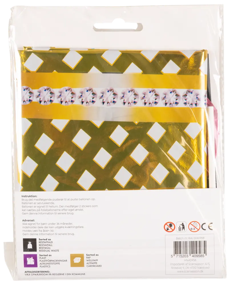 Disco folieballongset 6-pack