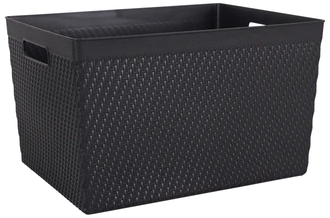 Förvaringskorg plast L svart