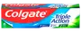 Colgate Triple Action tandpasta, original mint. Giver hulbeskyttelse, hvidere tænder og frisk ånde. Kommer i genanvendelig tube med rød, blå og grøn emballage.