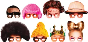 Selfiemasker, 8-pack med olika varianter