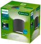 Philips UltraEfficient LED væglampe, 4,3W, 800 lumen, antracitfarve, rillet cylinderdesign, tilsluttes elnettet, 50.000 timers levetid, varm hvidt lys, energibesparende emballage.