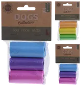 Hundeposer 3 ruller x 15 stk. - assorterede farvemix